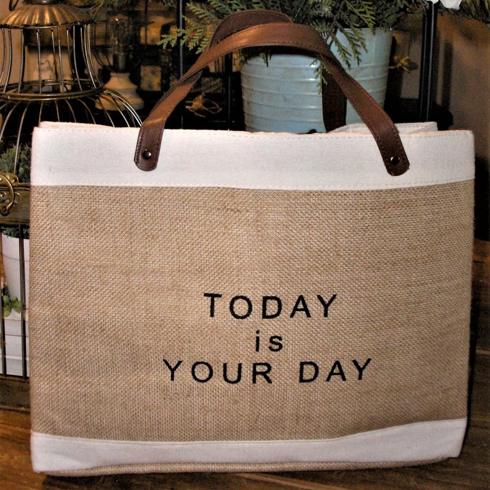 Canvas Burlap Market Tote